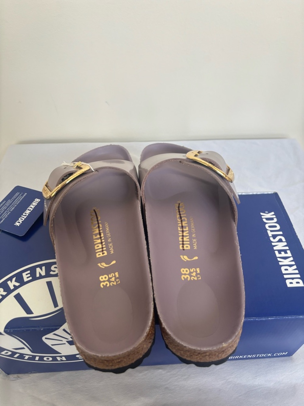 Birkenstock Madrid Hammered Big Buckle Sz 7 Eu 38 Narrow fit NWB Womens sandals - Picture 5 of 9